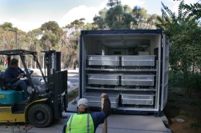 UCSD "second life" EV battery demonstration project.  Courtesy of UC Regents/Rhett S. Miller.