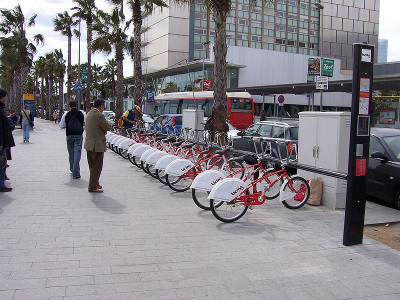 One of 400 Bike Sharing Stations in Barcelona