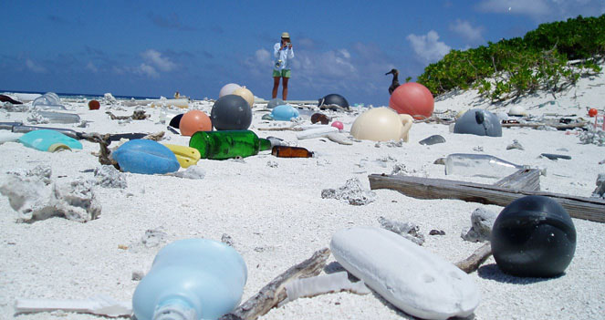 Plastic litter, Kure Atoll. Image courtesy of Claire Fackler, NOAA/NOAA Photo Library.