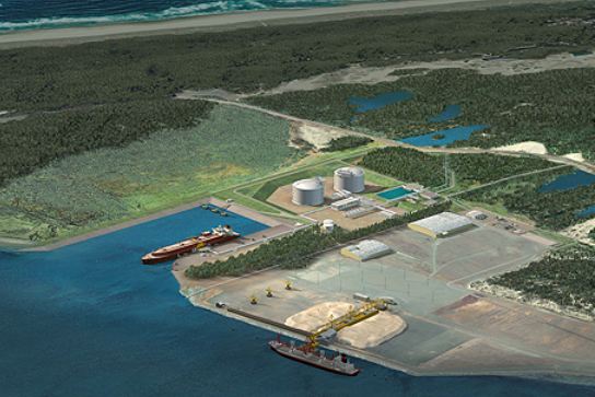 The proposed Jordan Cove LNG terminal in Coos Bay, Oregon