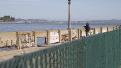 A crumbling pier at the San Francisco Maritime National Historic Park.