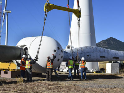 Wind turbine installation in Colorado. Photo credit: Dennis Schroeder, NREL