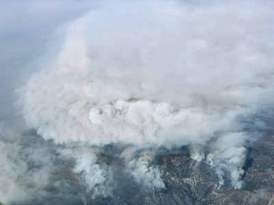 Smoke from Bobcat Fire, San Gabriel Mountains