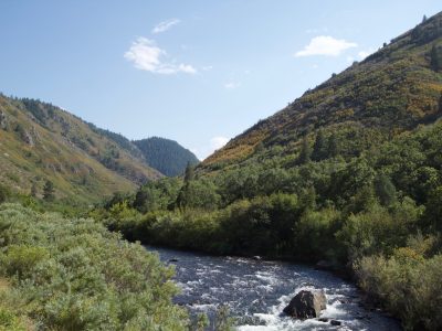 View of the South Platte River from the Waterton Canyon Trail. Photo by Nell Green Nylen.
