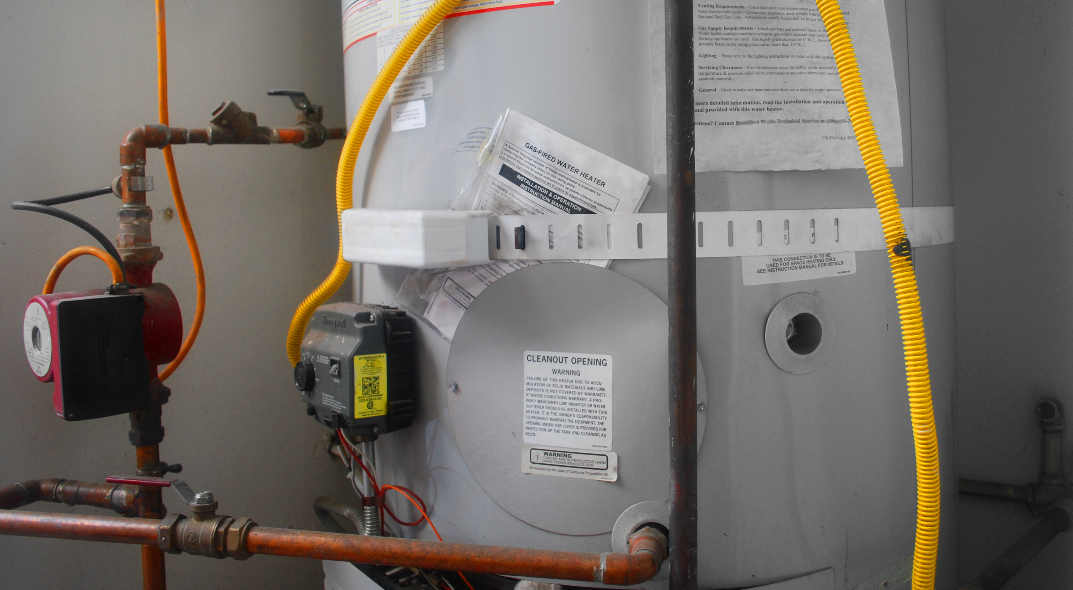 Photo of a gas water heater