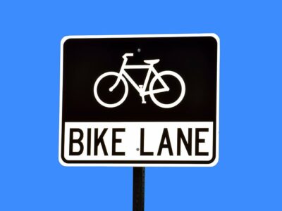 A bike land sign