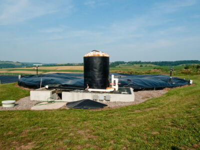 Image of an anaerobic digester on a dairy