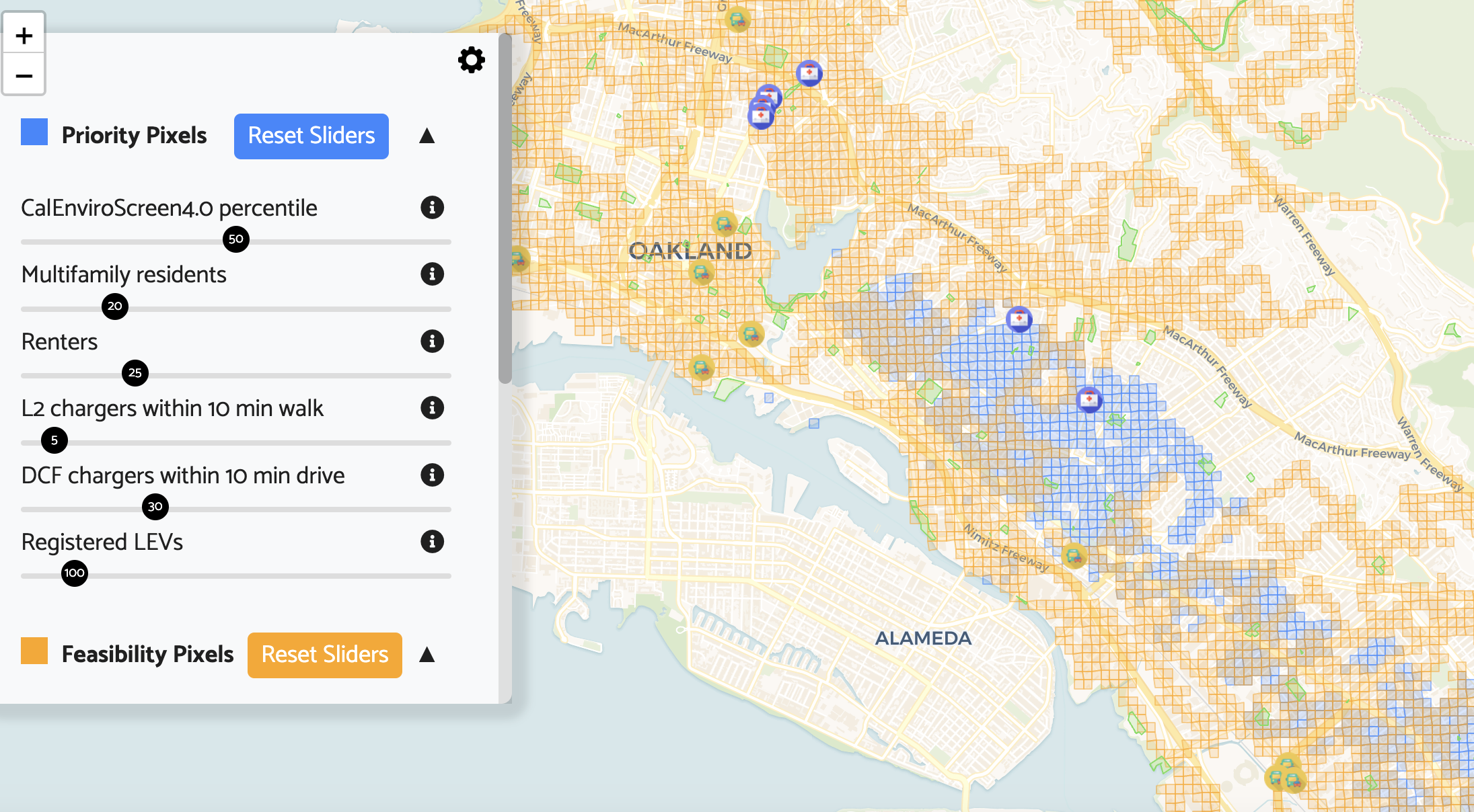 Screenshot of Oakland map