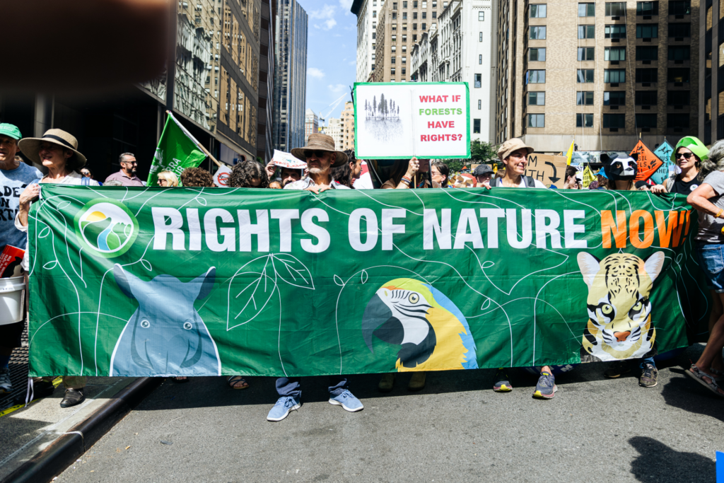 Rights of Nature protest sign