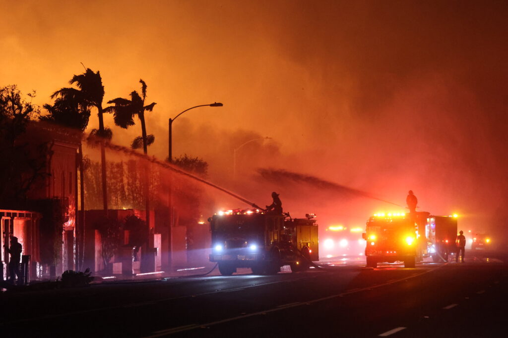 LAFD firefighters in Pacific Palisades