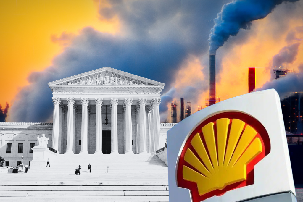 The supreme court and the shell oil logo