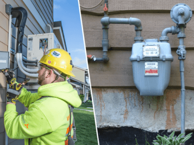 worker installing gas