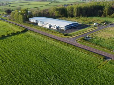 Aerial view of a data center.